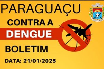 Prefeitura de Paraguaçu divulga boletim com números de casos de dengue no município