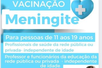 Vacinação ampliada contra a meningite é prorrogada até julho em Paraguaçu