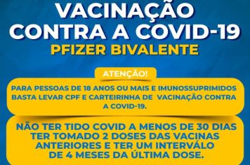 Paraguaçu Paulista começa a aplicar a vacina bivalente contra a Covid em pessoas a partir de 18 anos