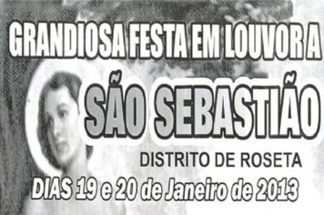 Festa em louvor a São Sebastião acontece neste fim de semana no distrito de Roseta