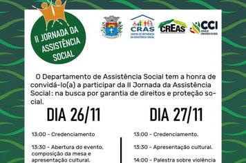 II Jornada de Assistência Social de Paraguaçu será nos dias 26 e 27