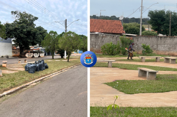 Manutenção de praças públicas segue nos bairros Barra Funda e Humberto Soncini