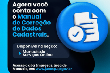 JUCESP disponibiliza em seu site o Manual de Correção de Dados Cadastrais