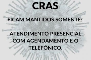 CRAS E CREAS de Paraguaçu farão atendimento presencial com agendamento e o telefônico 