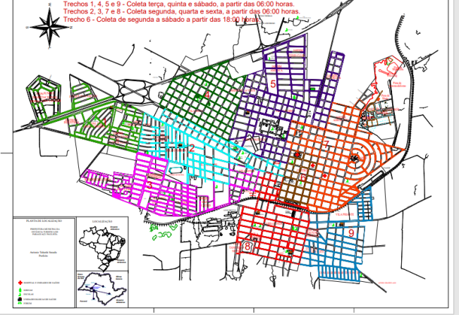 Prefeitura divulga mapa de locais que tiveram alteração no sistema de coleta de lixo