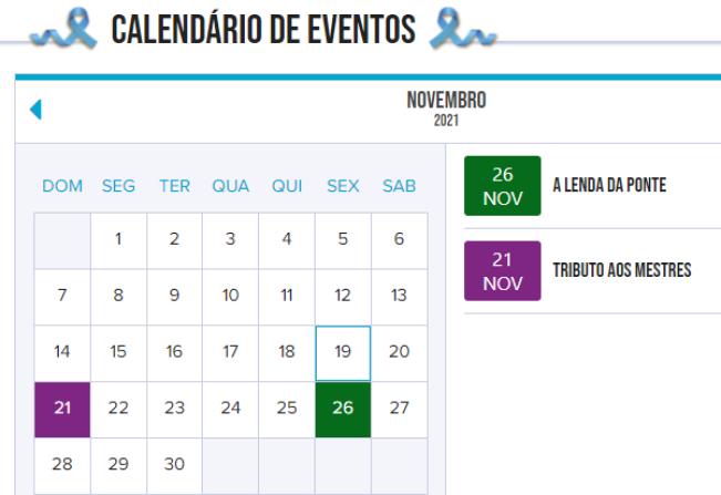 Cultura informa calendário de eventos no site