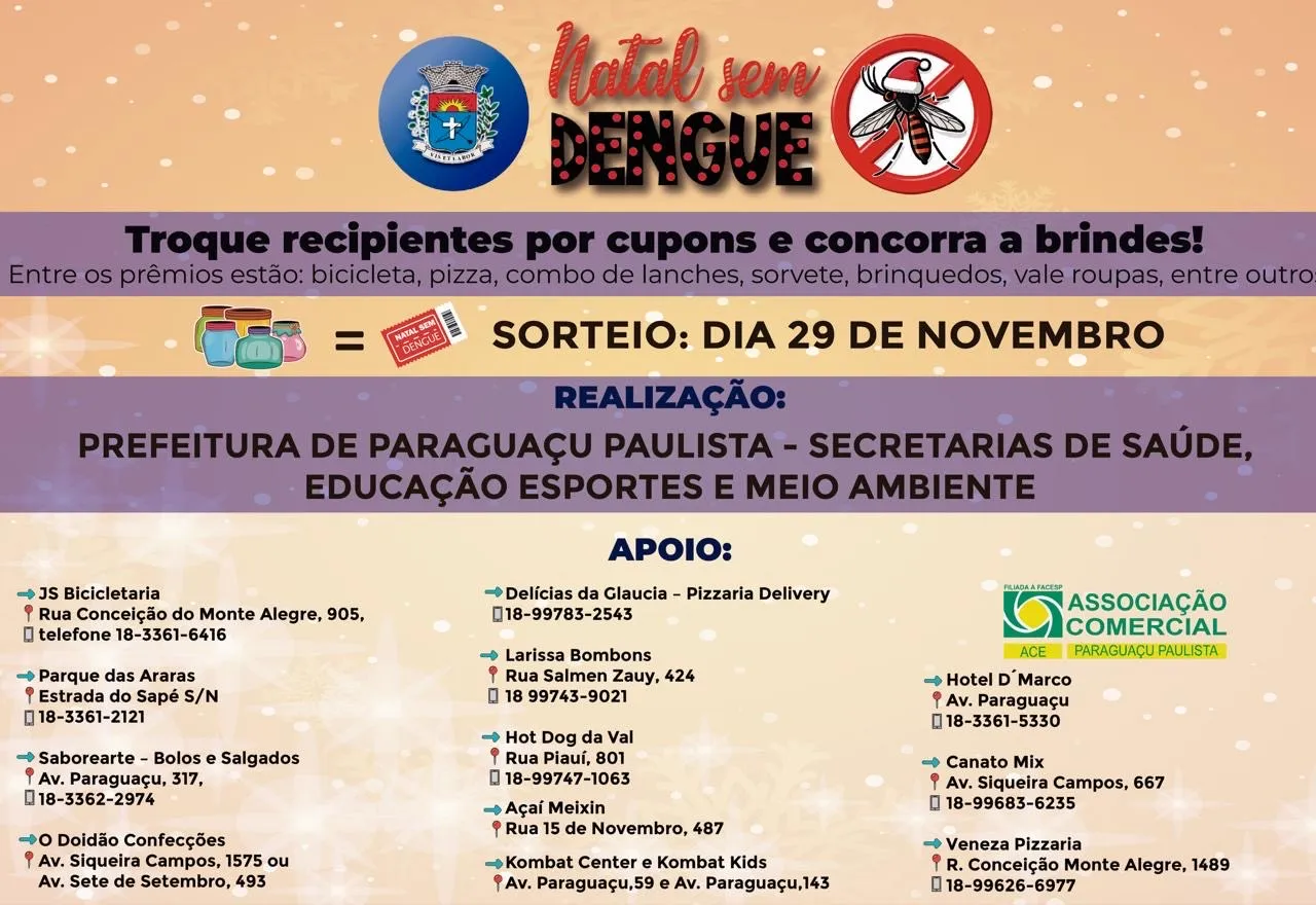 Semana da Troca da campanha “Natal Sem Dengue” avança para as Unidade Vila Popular, Jardim das Oliveiras e Praça Aldo Monteiro Paes Lemes