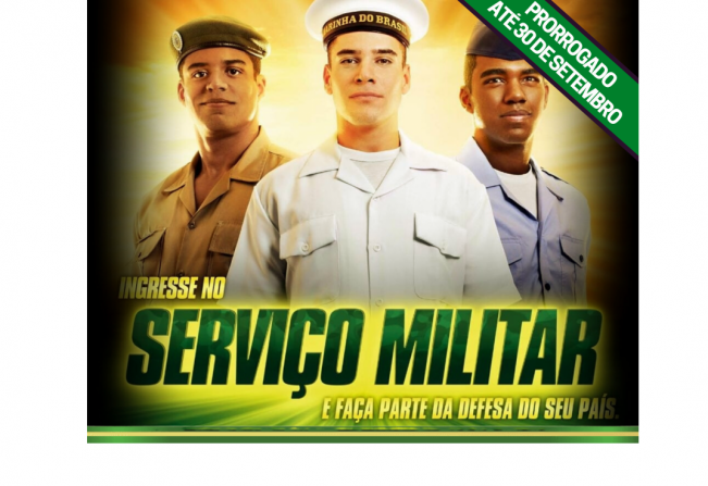Novo prazo para alistamento ao serviço militar obrigatório vai até 30 de setembro