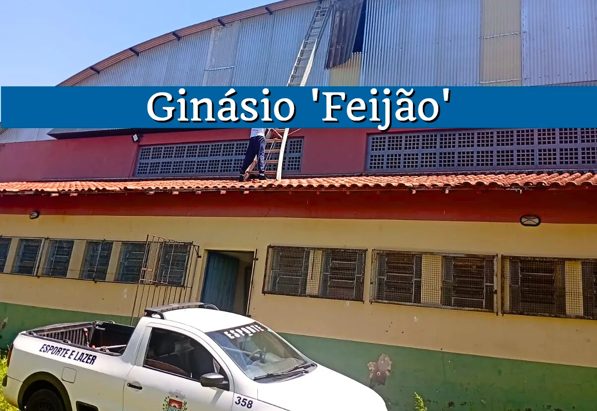 Ginásio “Feijão” passa por manutenção emergencial após danos causados por vendaval