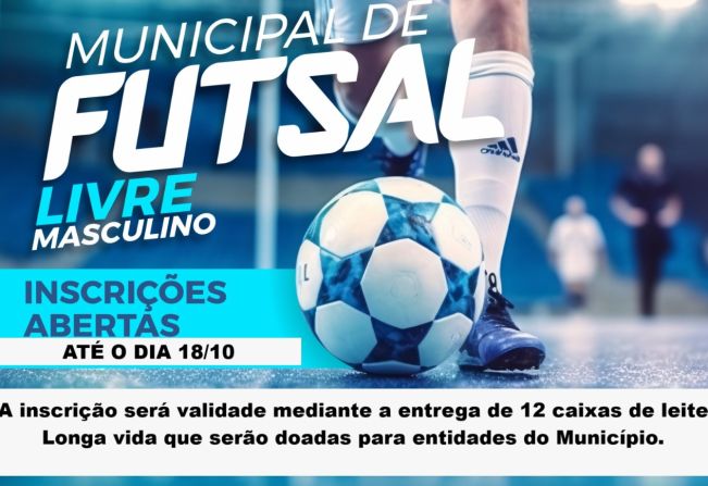 Campeonato de Futsal Masculino Livre está com inscrições abertas