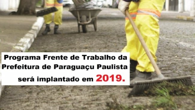 Programa de frente de trabalho de Paraguaçu é aprovado e será implantado em 2019