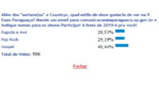 Pesquisa sobre shows da Expo segue até o dia 25 e estilo Gospel lidera a preferência