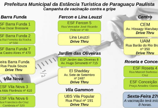 Paraguaçu recebe mais um lote de vacina contra a gripe para idosos