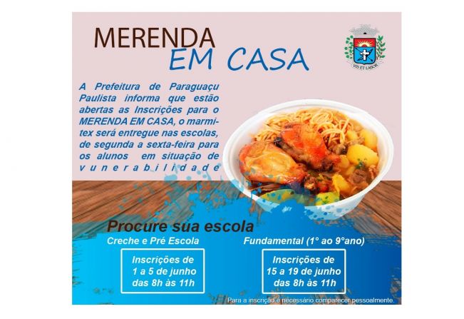 Prefeitura de Paraguaçu cadastra alunos da rede municipal para entrega de marmitex durante quarentena